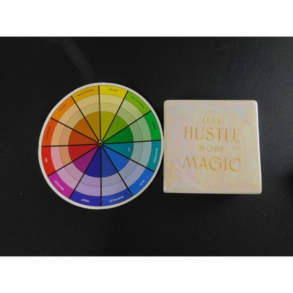 Less Hustle More Magic Ceramic Tabletop Plaque Inspirational Quote 6.5"x6.5"x2.5 - Picture 11 of 11
